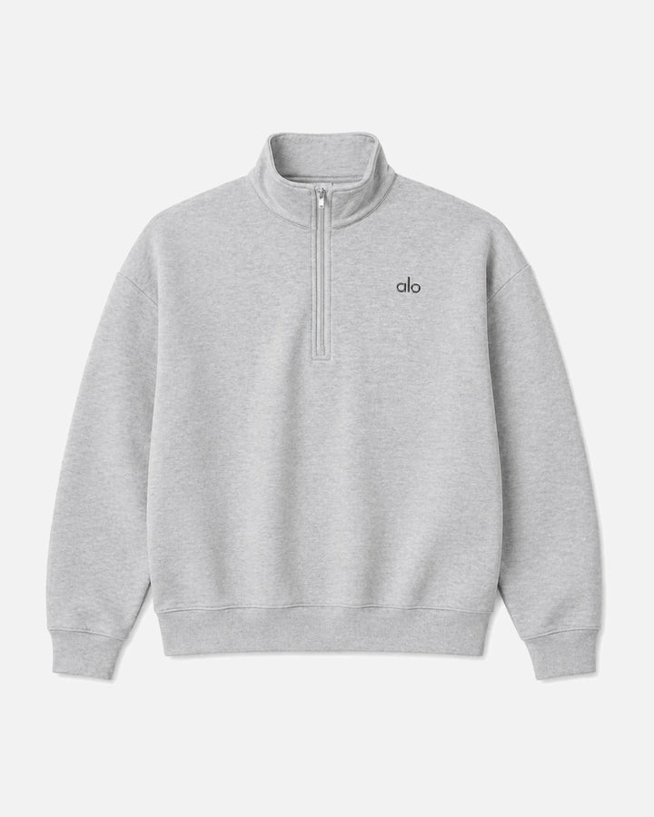 ALO Yoga Accolade 1/4 Zip Athletic Heather Grey Sweatshirt - view 1
