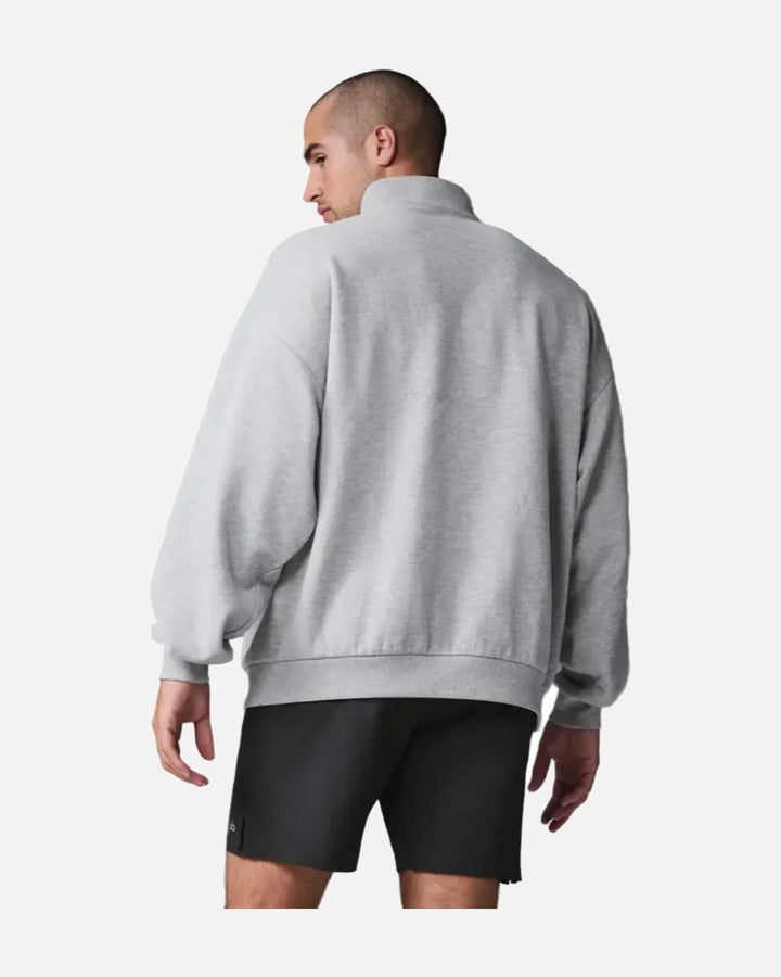 ALO Yoga Accolade 1/4 Zip Athletic Heather Grey Sweatshirt - view 3