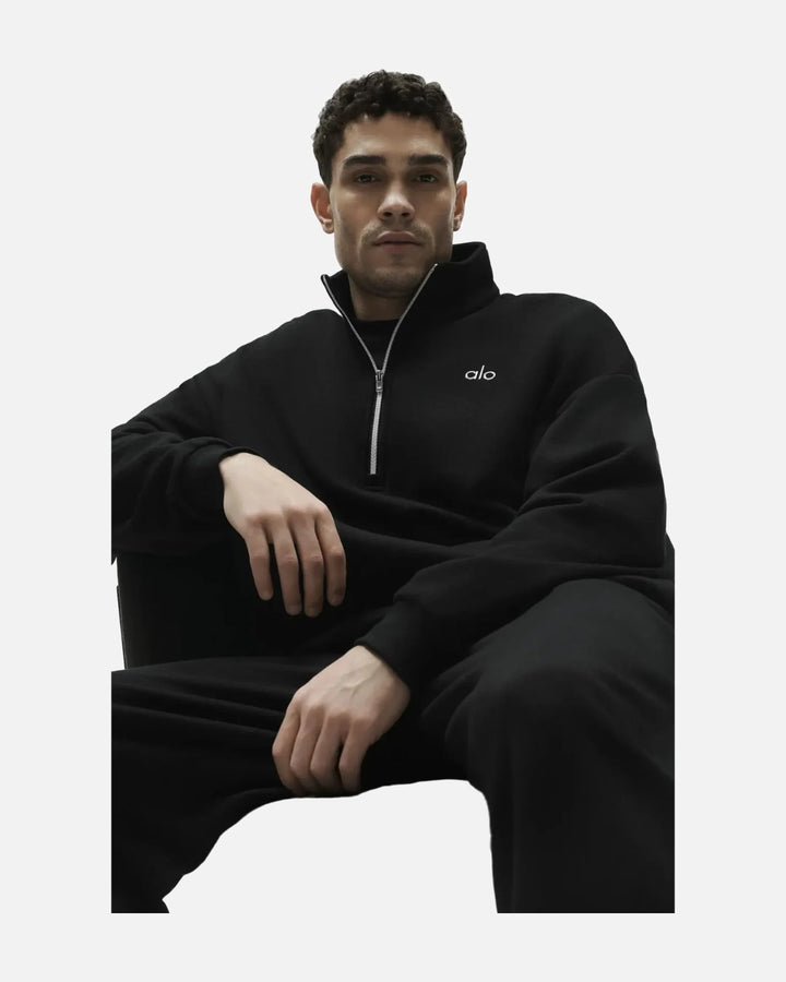 ALO Yoga Accolade 1/4 Zip Black Sweatshirt - view 4