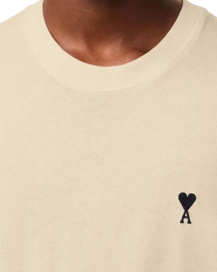 Ami Paris Ami de Coeur Cotton T-Shirt Cafe Creme - view 2