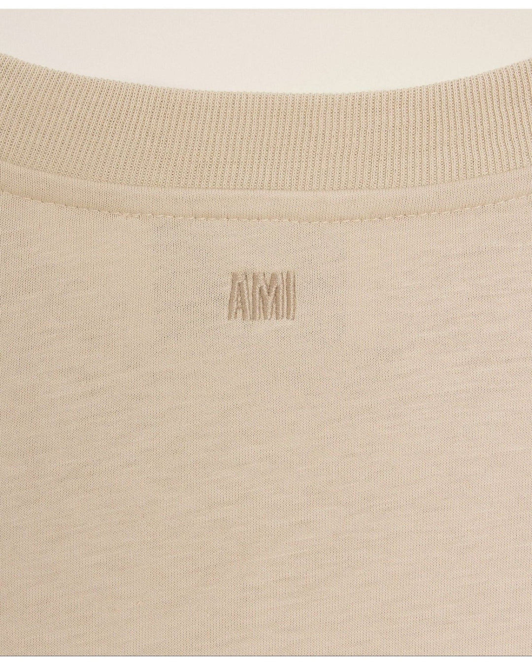Ami Paris Ami de Coeur Cotton T-Shirt Cafe Creme - view 3