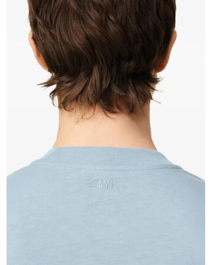 Ami Paris Ami de Coeur Cotton T-Shirt Ciel - view 3