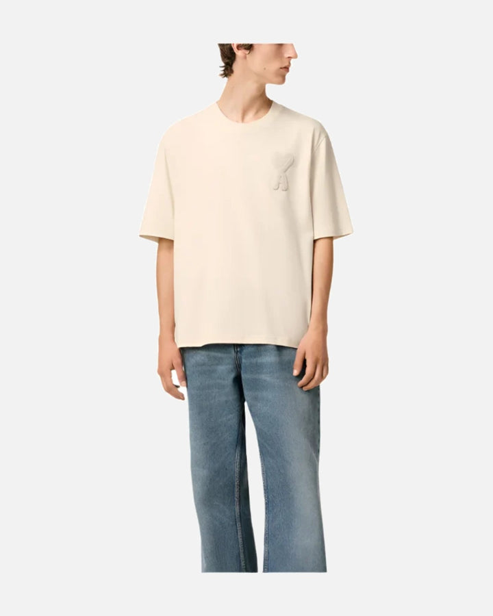 AMI Paris Ami de Coeur Patch T-Shirt Beige - view 2