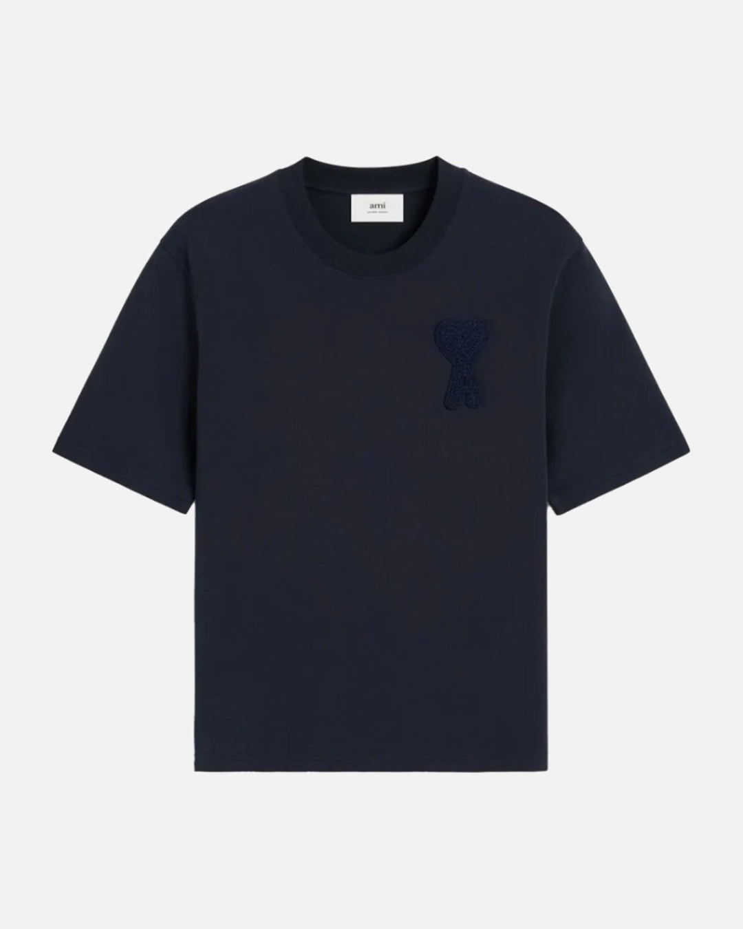 AMI Paris Ami de Coeur Patch T-Shirt Navy Blue - view 1