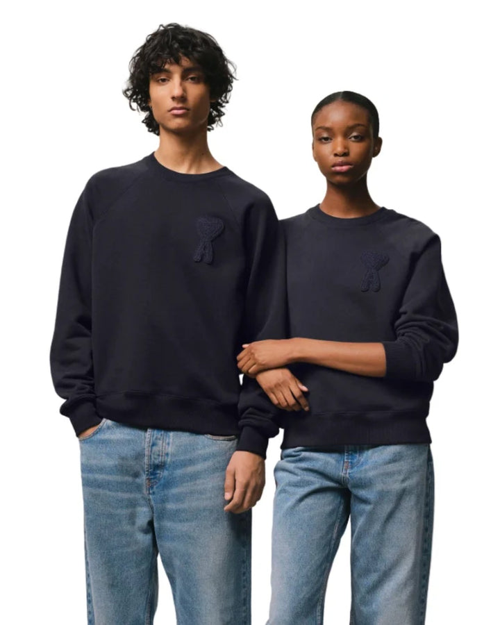 AMI Paris Ami De Coeur Sweatshirt Navy Blue - view 2