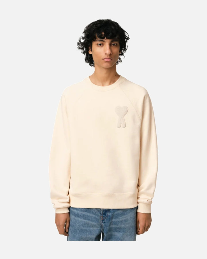 AMI Paris Ami De Coeur Sweatshirt White Cream - view 3