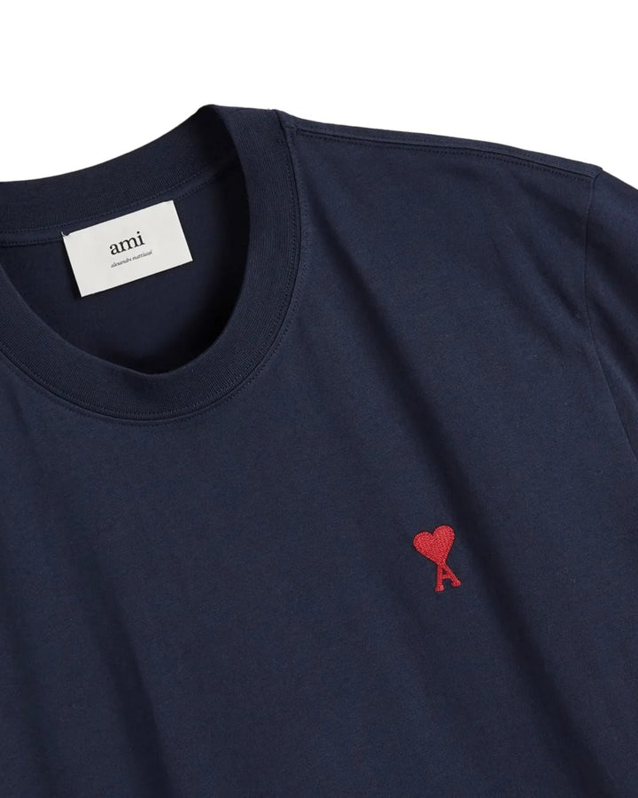 Ami Paris Ami De Coeur T-Shirt Navy Red - view 3