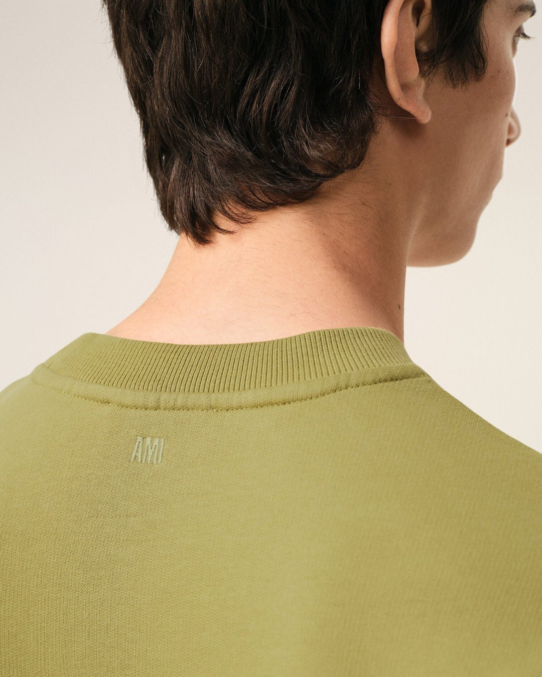 AMI Paris Embroidered Sweatshirt Olive Green - view 3