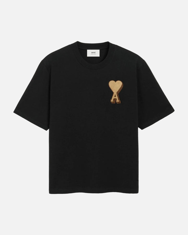 AMI Paris Patch Tee Black Brown - view 1