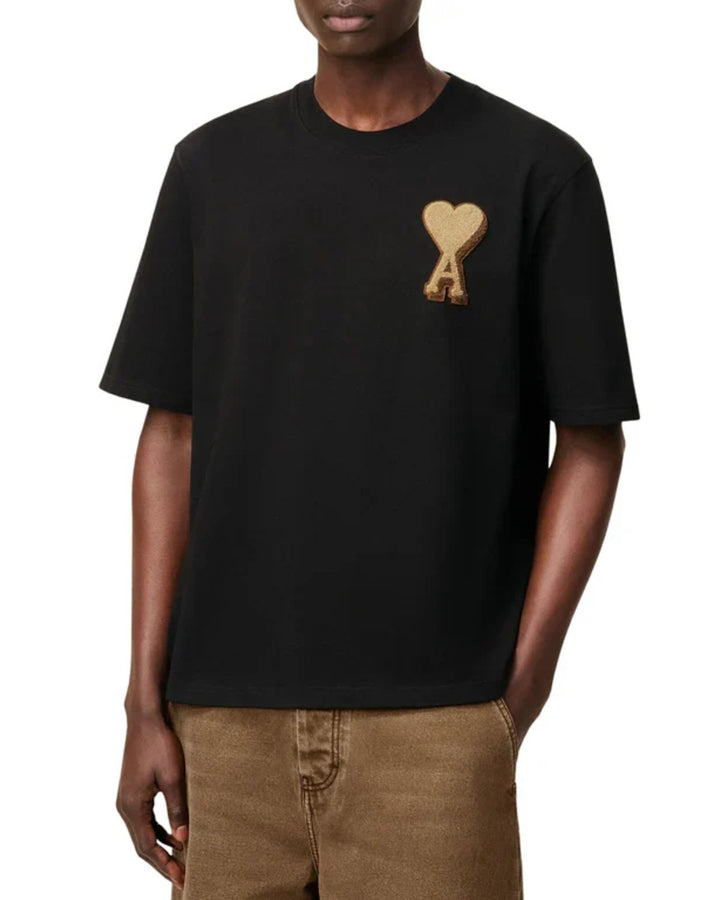 AMI Paris Patch Tee Black Brown - view 2