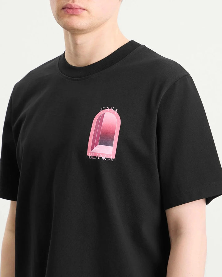 Casablanca Arches T-Shirt Black Pink - view 3