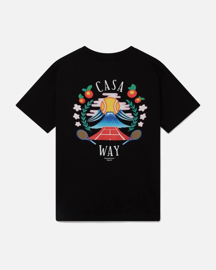 CASABLANCA CASA WAY MOUNTAIN SHORT SLEEVE T‑SHIRT BLACK - view 1