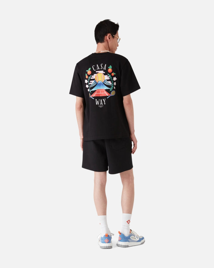 CASABLANCA CASA WAY MOUNTAIN SHORT SLEEVE T‑SHIRT BLACK - view 3