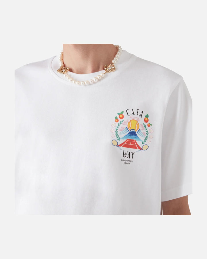 CASABLANCA CASA WAY MOUNTAIN SHORT SLEEVE T‑SHIRT WHITE - view 3