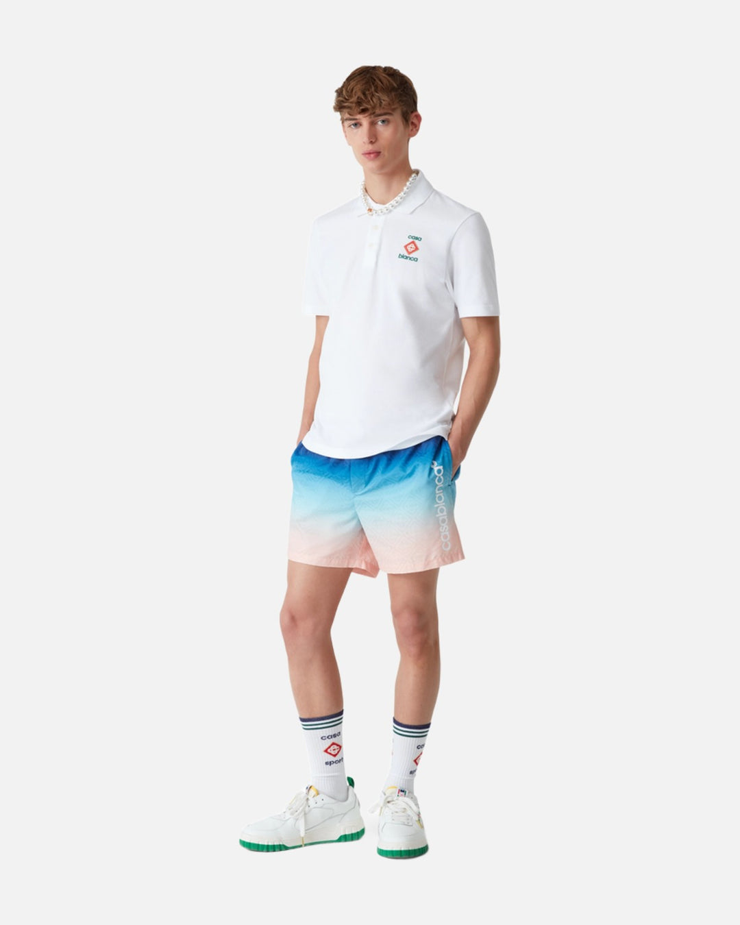 CASABLANCA JACQUARD GRADIENT SWIM SHORTS BLUE GRADIENT - view 2
