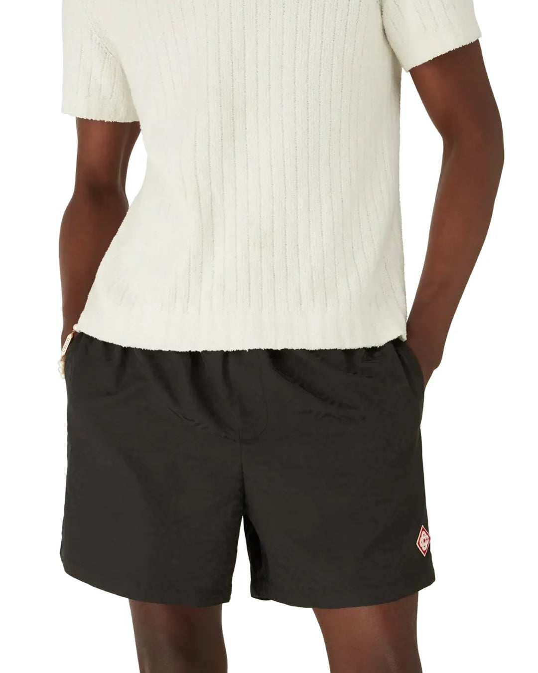CASABLANCA MONOGRAM JACQUARD SWIM SHORTS BLACK - view 3