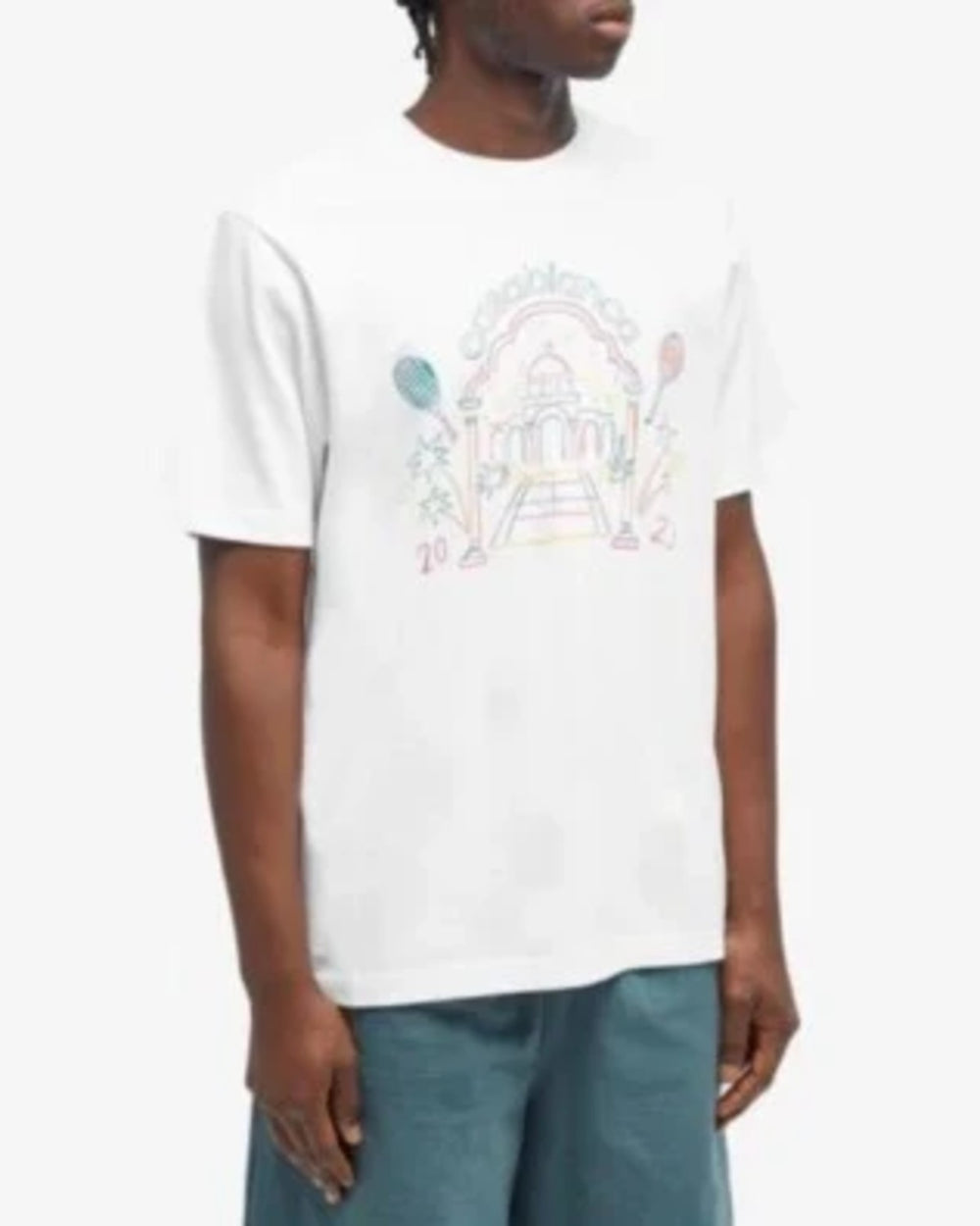 Casablanca Rainbow Crayon Temple Tee White - view 2