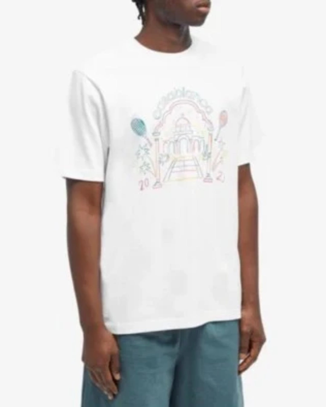 Casablanca Rainbow Crayon Temple Tee White - view 2