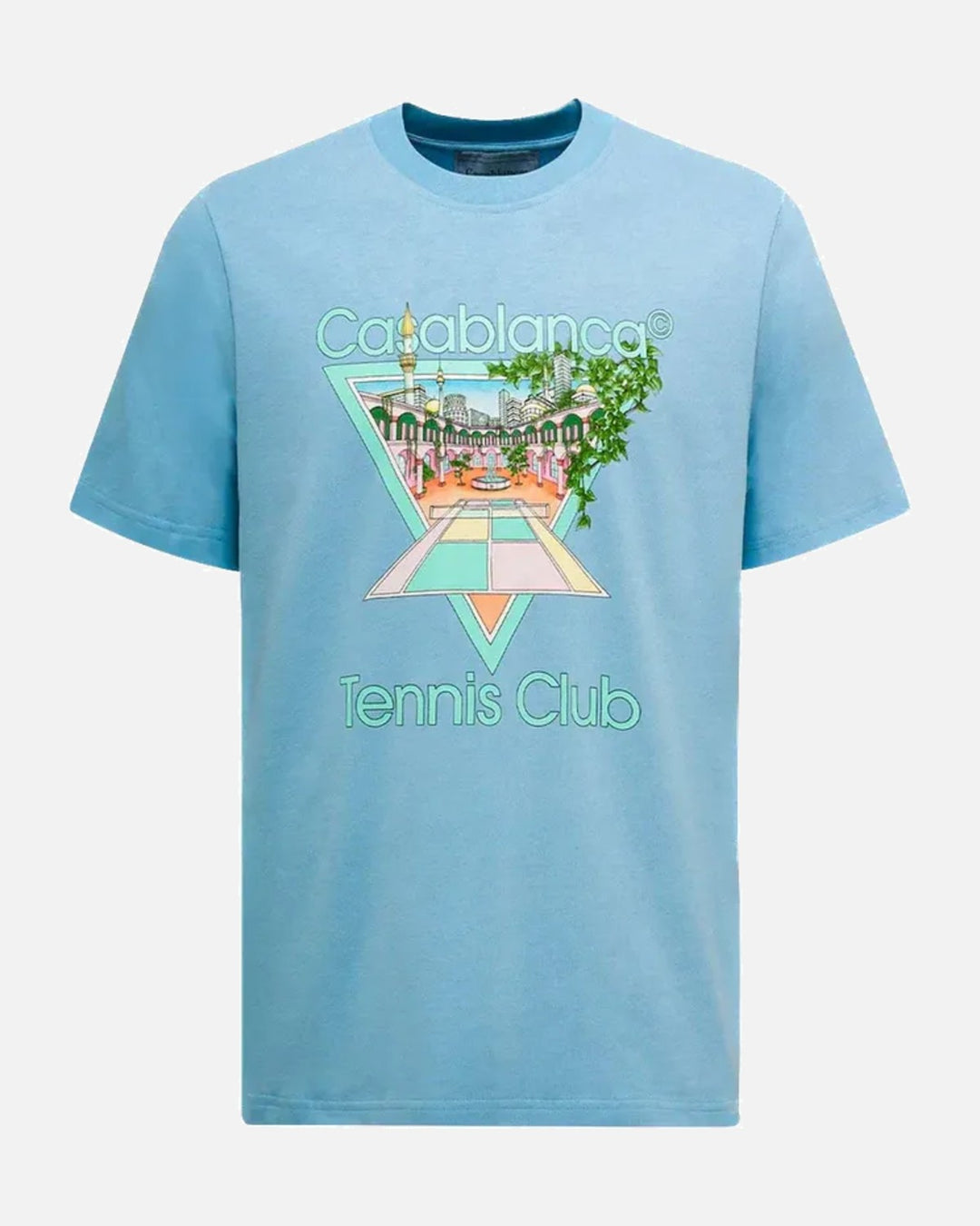 Casablanca Tennis Club Icon Pastelle Printed Blue Tee - view 1