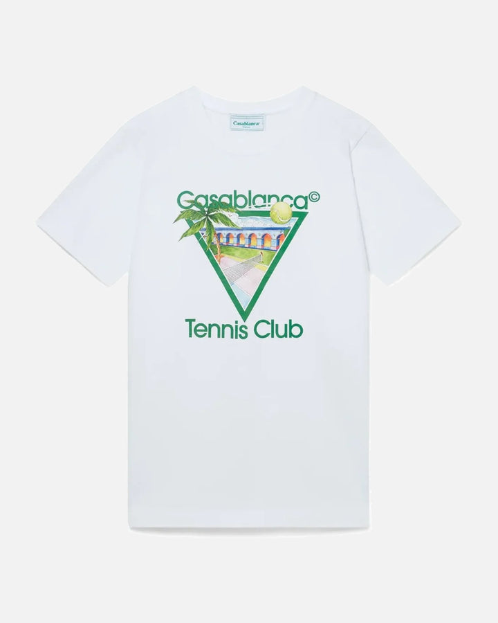 CASABLANCA TENNIS CLUB ICON SHORT SLEEVE T-SHIRT WHITE/GREEN - view 1