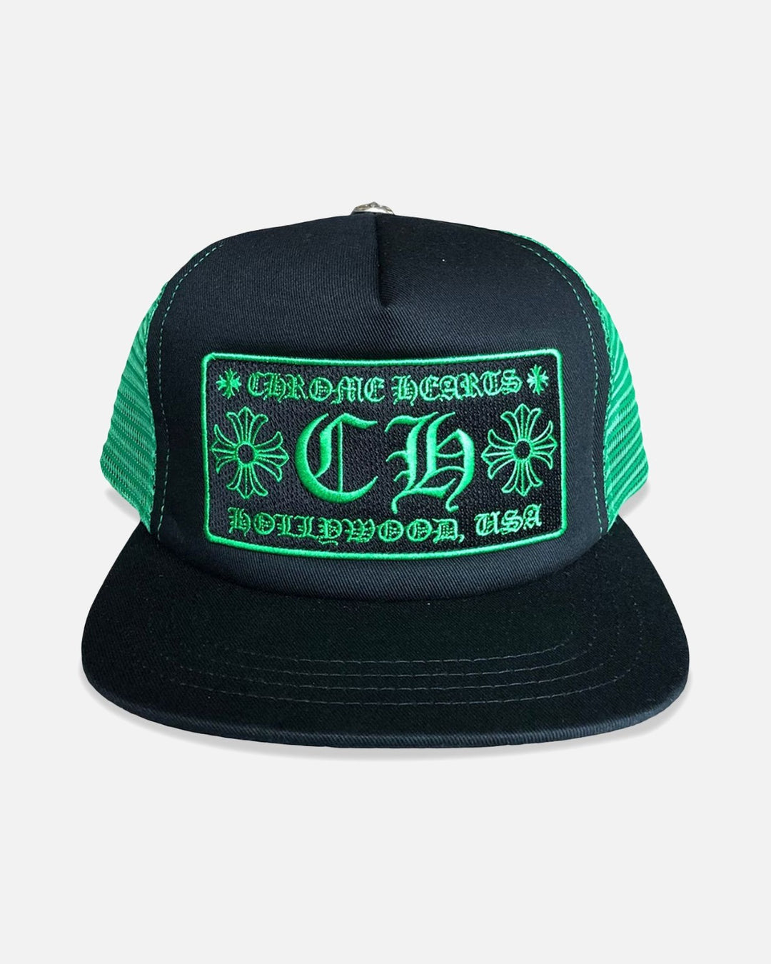 Chrome Hearts CH Hollywood Trucker Cap Black/Green - front