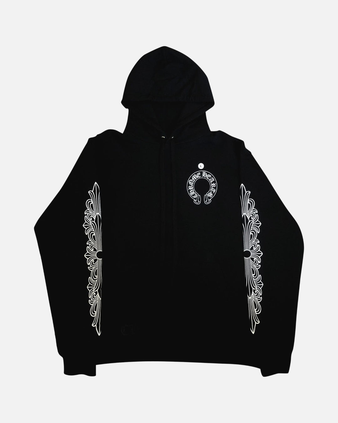 Chrome Hearts Horseshoe Floral Hoodie Black - front
