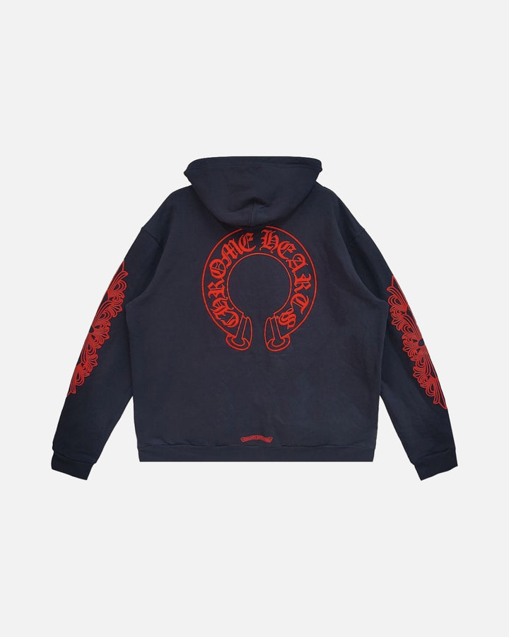 Chrome Hearts Horseshoe Floral Hoodie Navy/Red - view 2