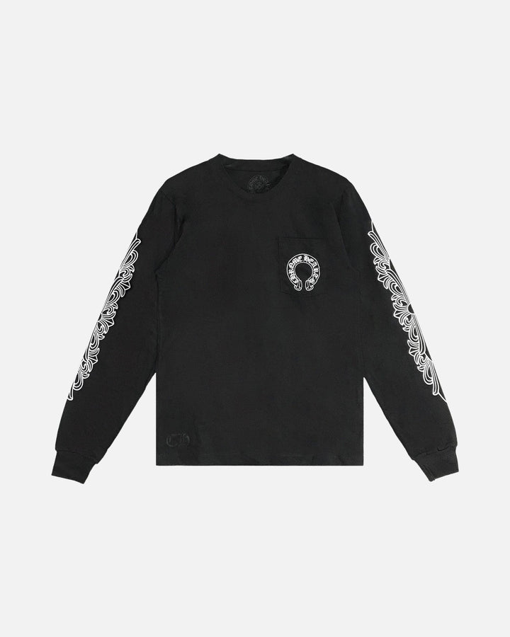 Chrome Hearts Horseshoe Logo Long Sleeve T-Shirt Black - front