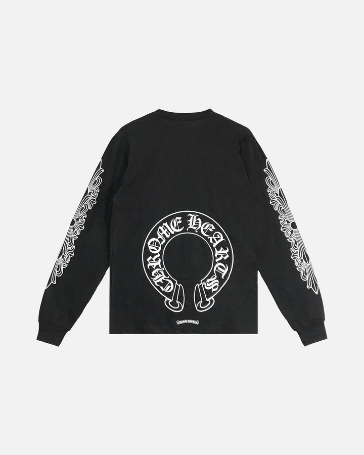 Chrome Hearts Horseshoe Logo Long Sleeve T-Shirt Black - view 2