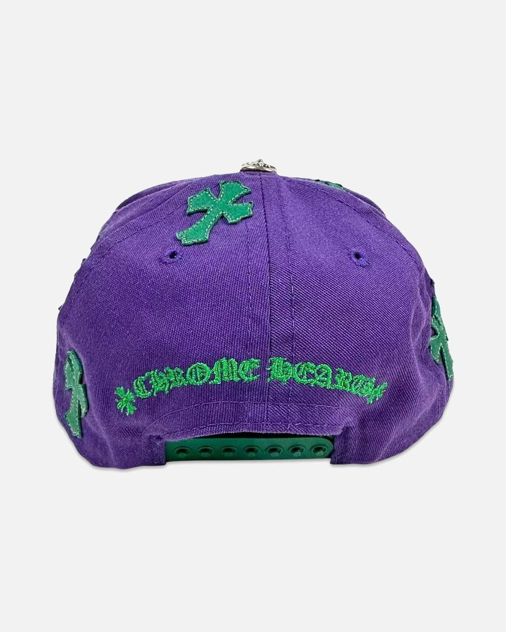 Chrome Hearts Leather Cross Patch CH Snapback Cap Purple/Green - view 2