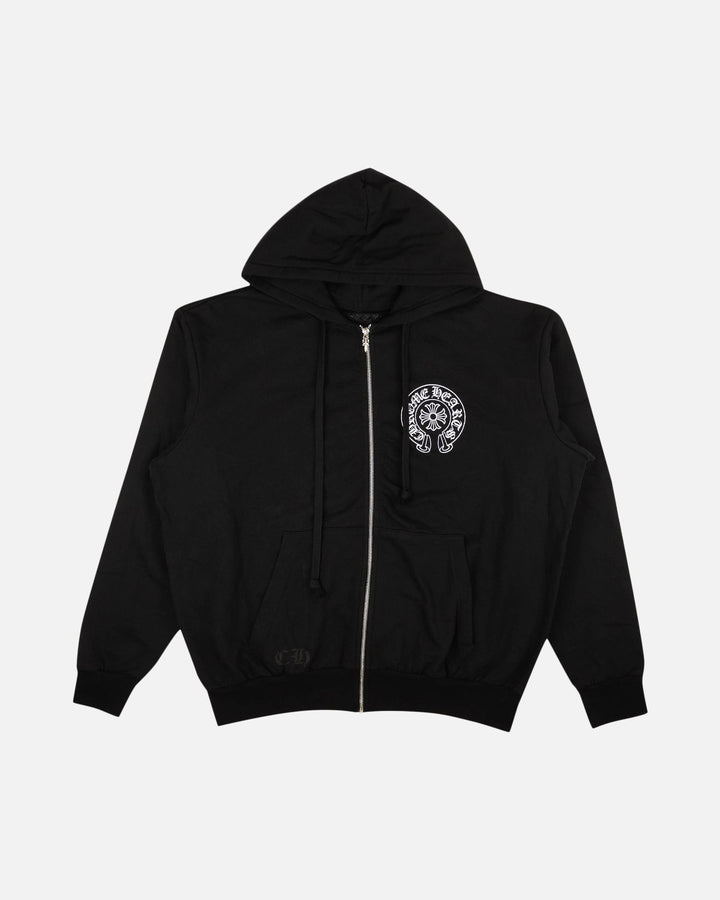 Chrome Hearts Los Angeles Horseshoe Zip Up Hoodie Black - front