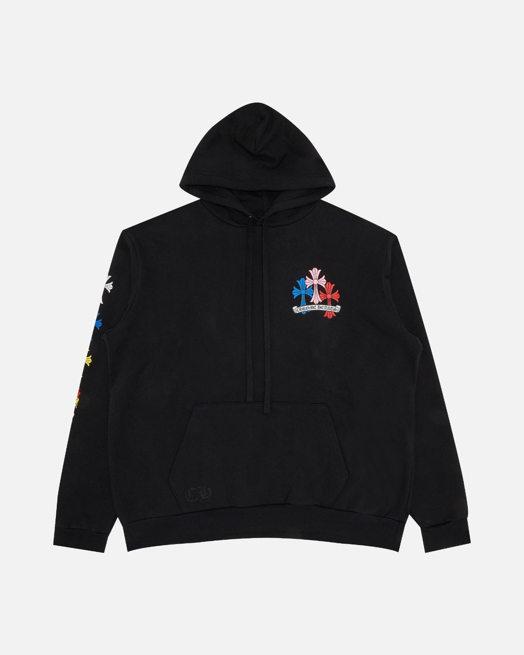 Chrome Hearts Multicolour Cemetery Cross Hoodie Black - front
