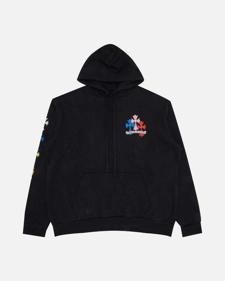 Chrome Hearts Multicolour Cemetery Cross Hoodie Black - front