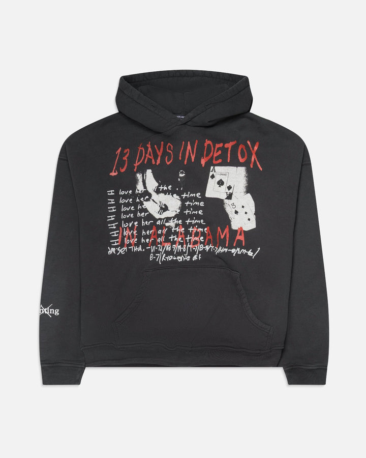 Enfants Riches Déprimés 13 Days In Detox Hoodie Faded Black - front
