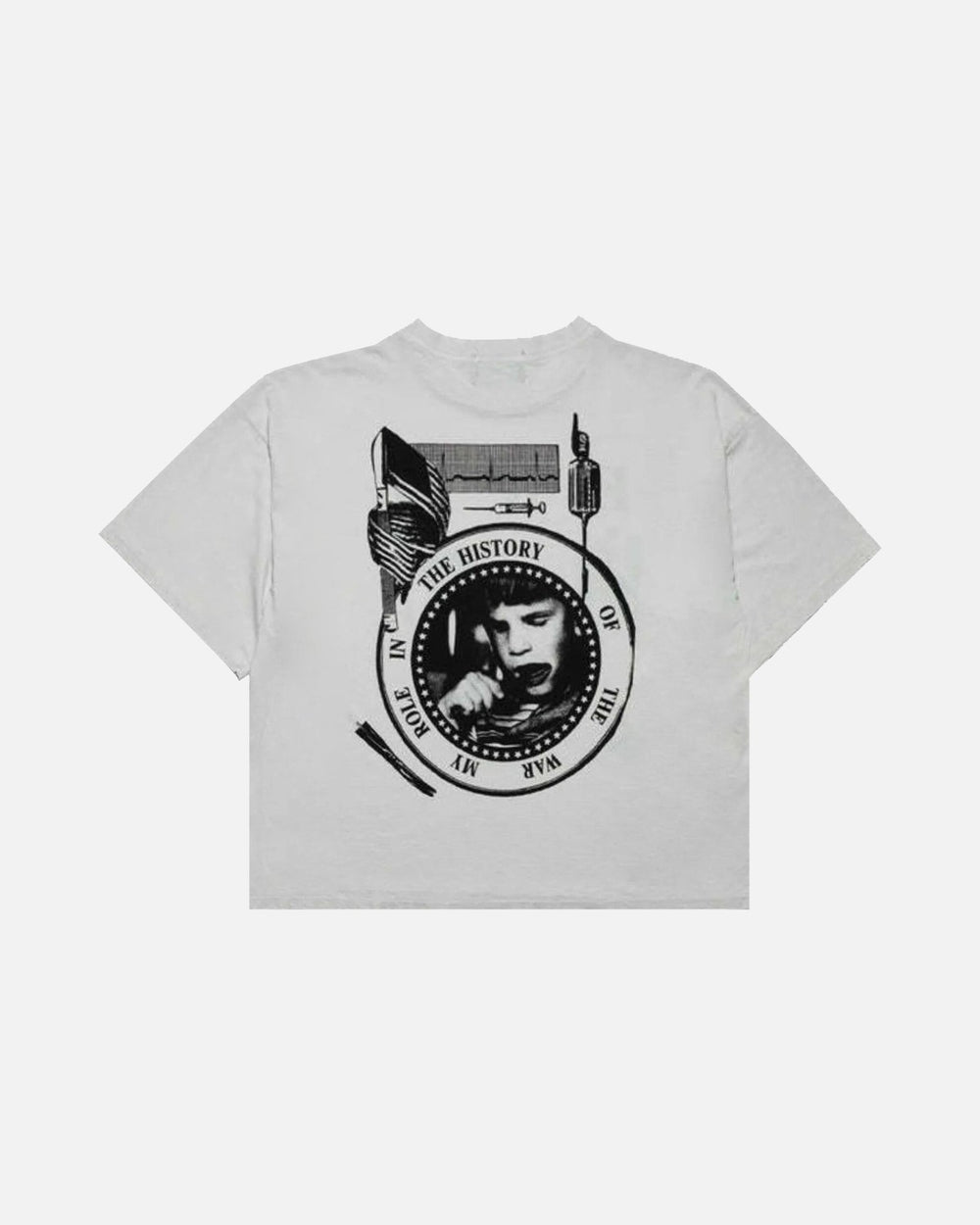 Enfants Riches Déprimés My Role In The War T-Shirt Faded White - back