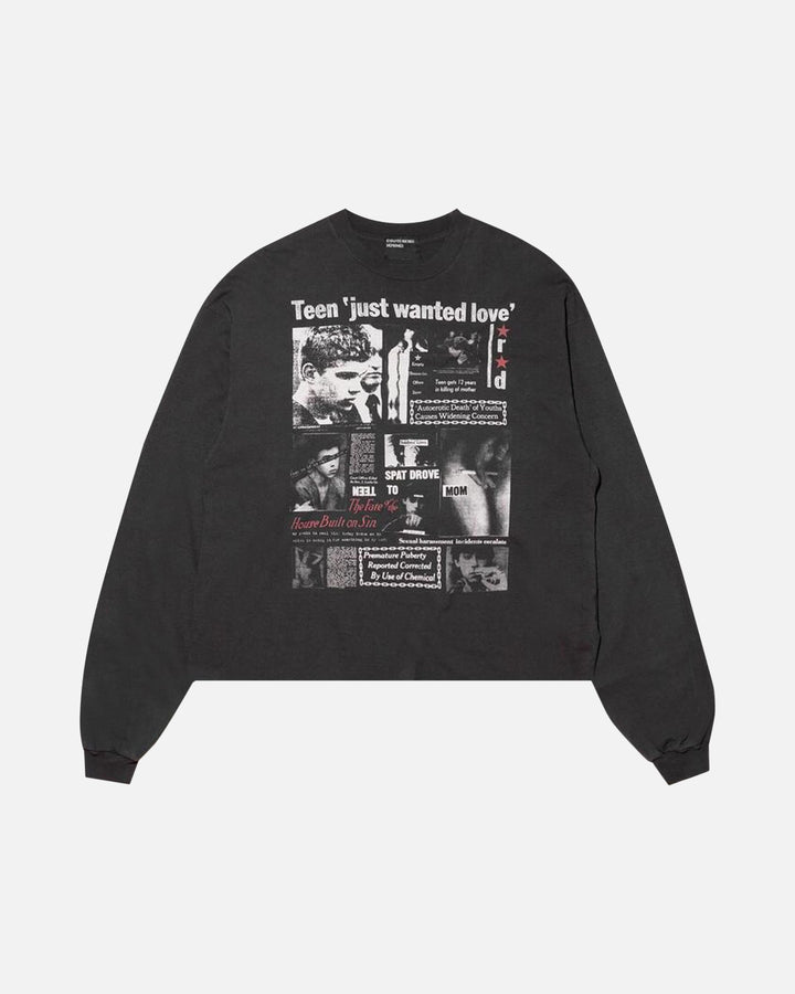 Enfants Riches Déprimés Teen Just Wanted Love Long Sleeve T-Shirt Faded Black - front
