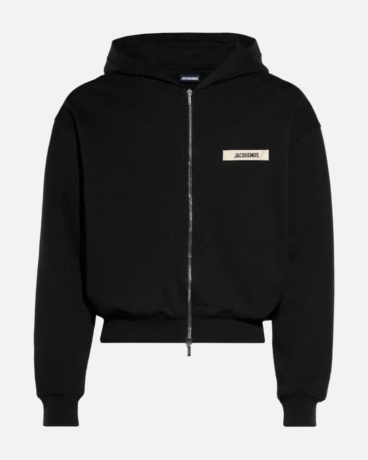 Jacquemus Gros Grain Logo Zipped Hoodie Black - view 1