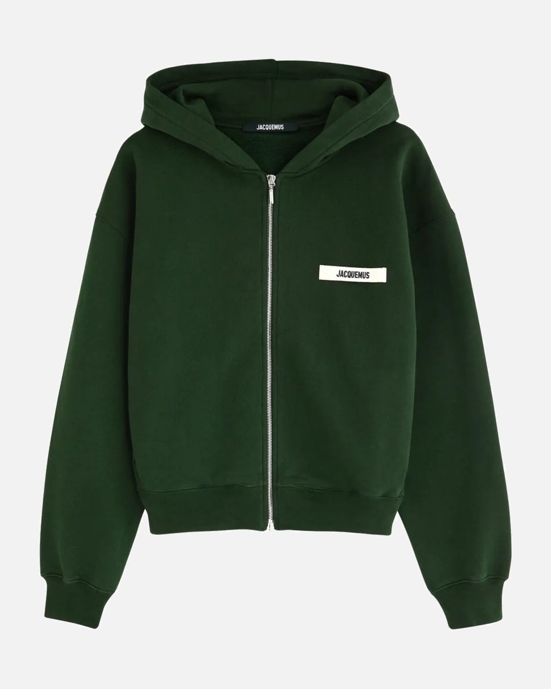 Jacquemus Gros Grain Logo Zipped Hoodie Dark Green - view 1