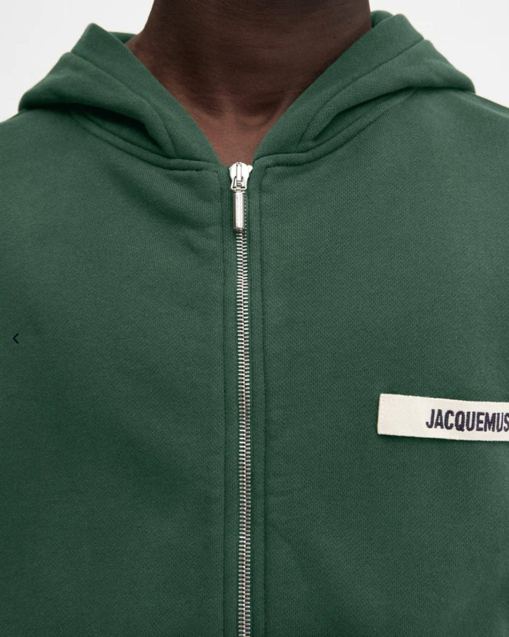 Jacquemus Gros Grain Logo Zipped Hoodie Dark Green - view 2