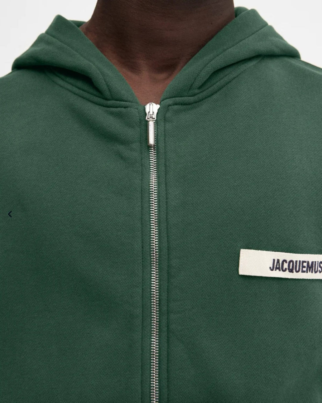 Jacquemus Gros Grain Logo Zipped Hoodie Dark Green - view 2
