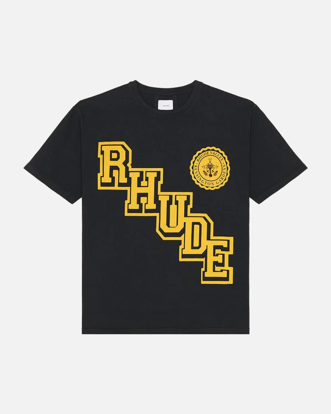 Rhude Collegiate Crest T-Shirt Black - view 1